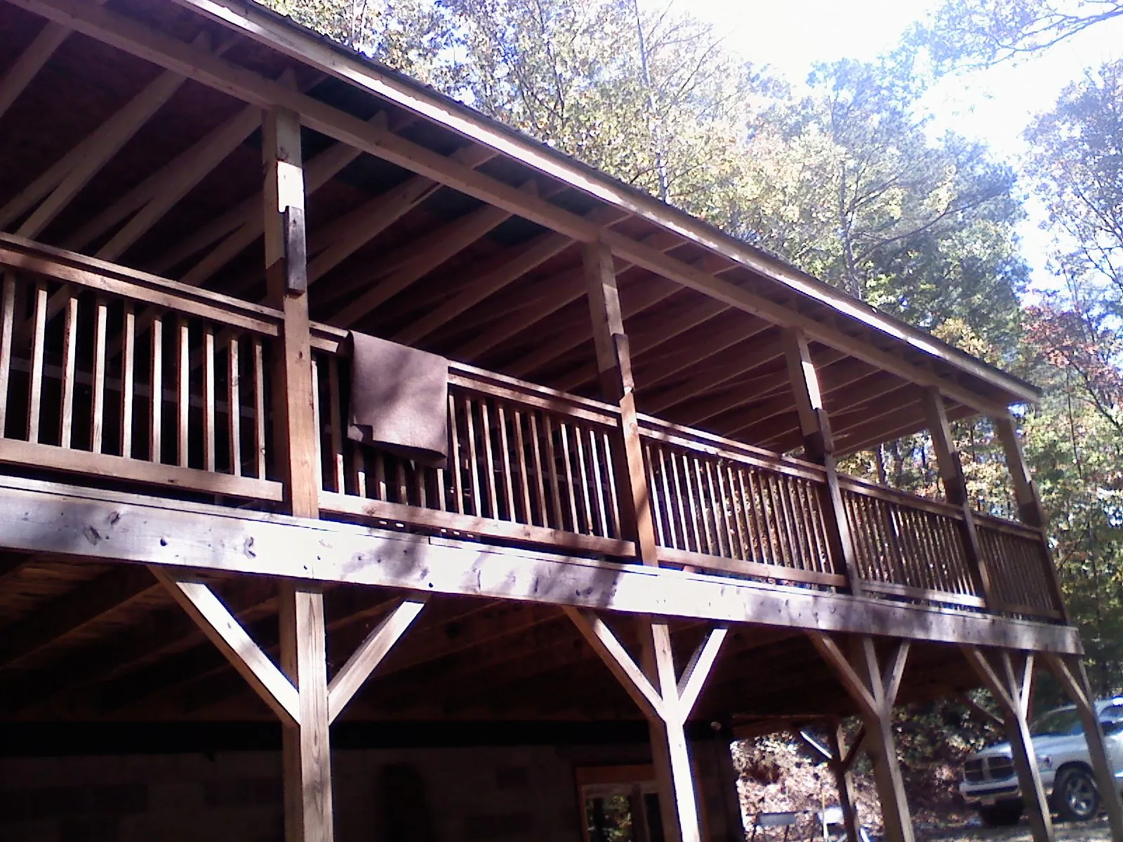 Timber framing under a new elevated porch and deck — Roof Leak Repair in Forked River by Roofing Brothers